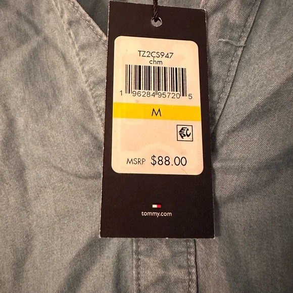 Tommy Hilfiger high/low Jean chambray shirtdress or swimsuit cover-up - Picture 6 of 9